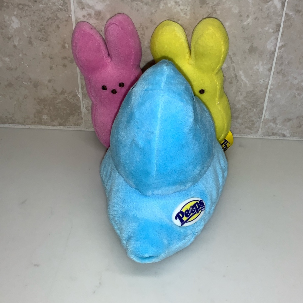 Peeps Plush Stuffed Animals Set -Blue, Pink, Yellow For Spring and Easter Basket - Picture 8 of 11